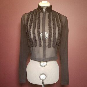 Black Mesh Crop Shirt - Small